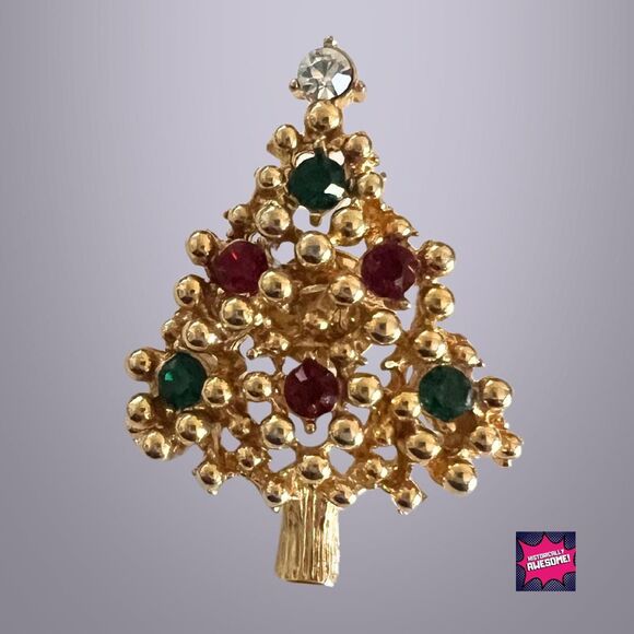 3 - Goldtone Rhinestone Vintage Avon Holiday Pin Brooches - 80-90s - Never Worn - Picture 3 of 5